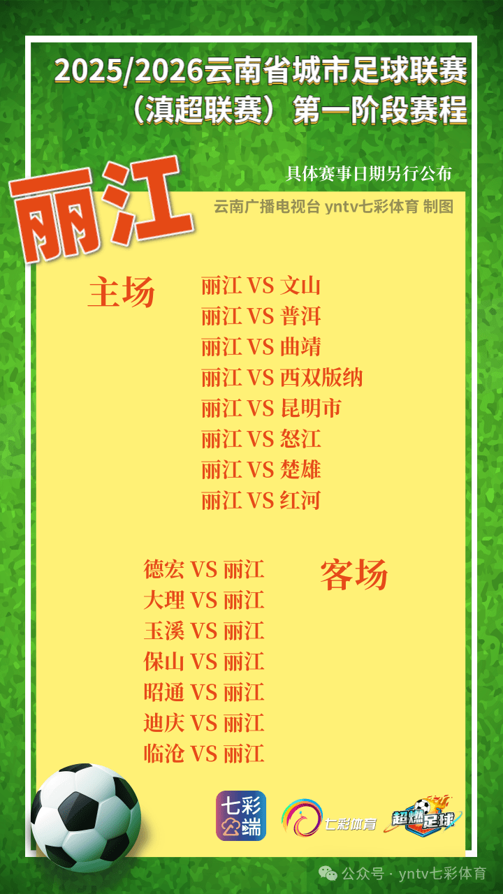 “滇超联赛”第一轮比赛抽签结果出炉，16州（市）主场场馆确认！