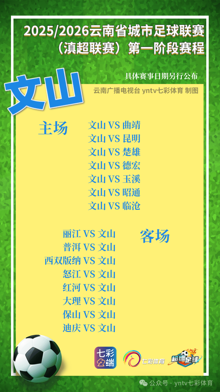 “滇超联赛”第一轮比赛抽签结果出炉，16州（市）主场场馆确认！