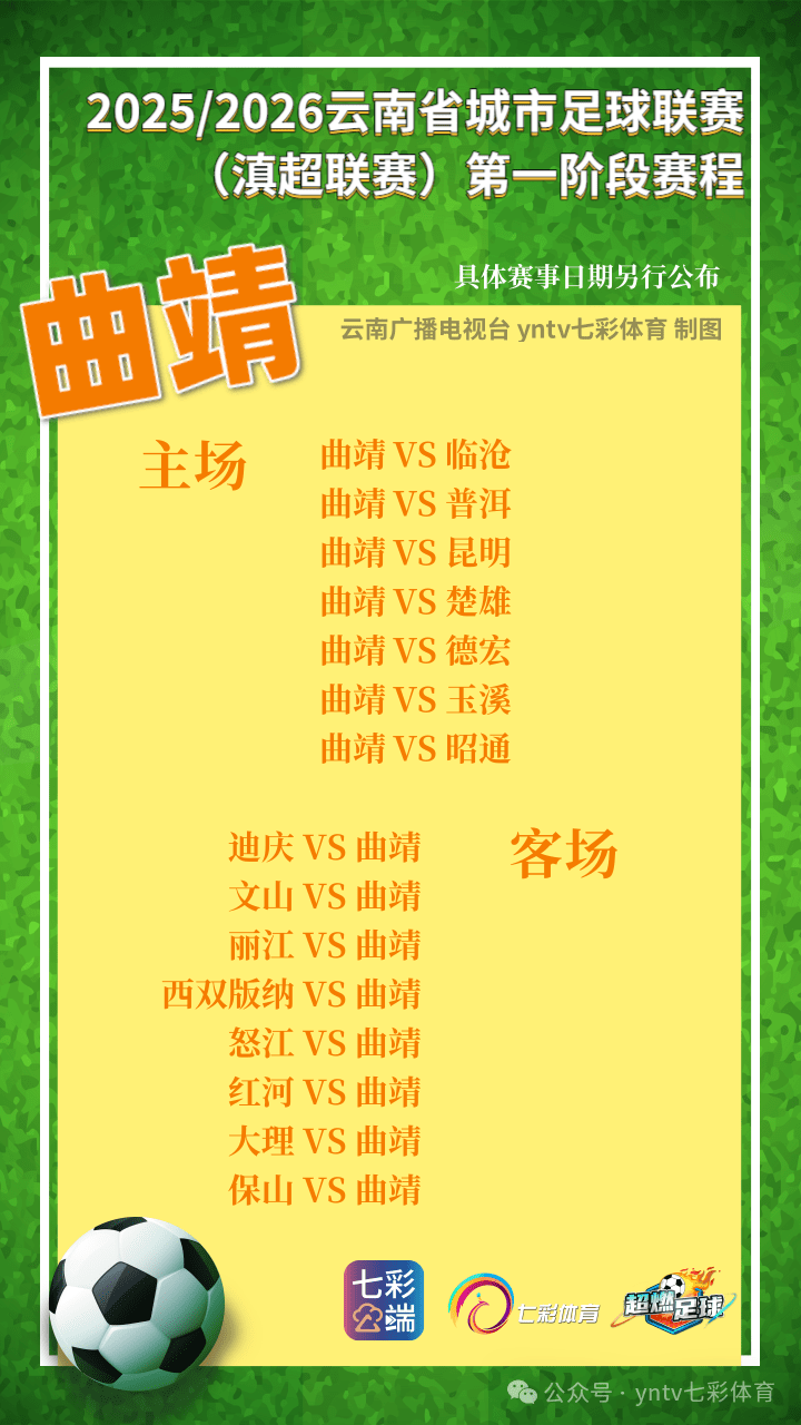 “滇超联赛”第一轮比赛抽签结果出炉，16州（市）主场场馆确认！