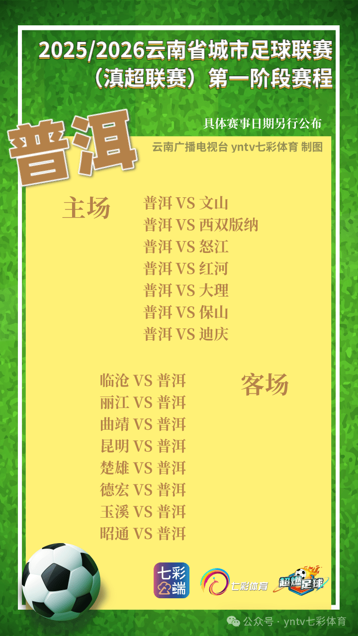 “滇超联赛”第一轮比赛抽签结果出炉，16州（市）主场场馆确认！